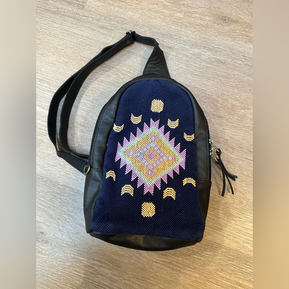 Nena & Co Womanhood Moon 🌙 Phases 1.0 Sling OOAK with Black Leather